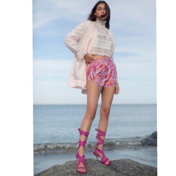 Isabel Marant Arieli Ankle Tie Sandals Pink Lace-up Stiletto Sz 40 / 9.5 US - Picture 2 of 13